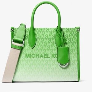 Mirella Small Ombré Logo Tote Bag in Jungle Green